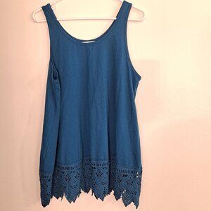 XiaoMaAnJi Women's Plus Size 1X Swing Lace Flowy TANK TOP Sleeveless Shirt
